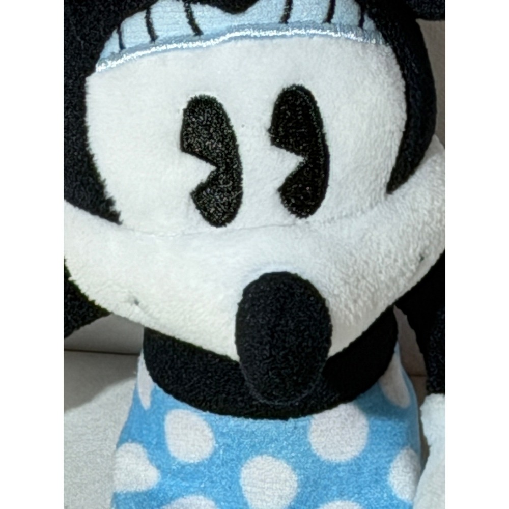 Disney Minnie Mouse Plush Stuffed Animal Blue Polka Dot Skirt Red Daisy Hat 8in - Picture 4 of 12